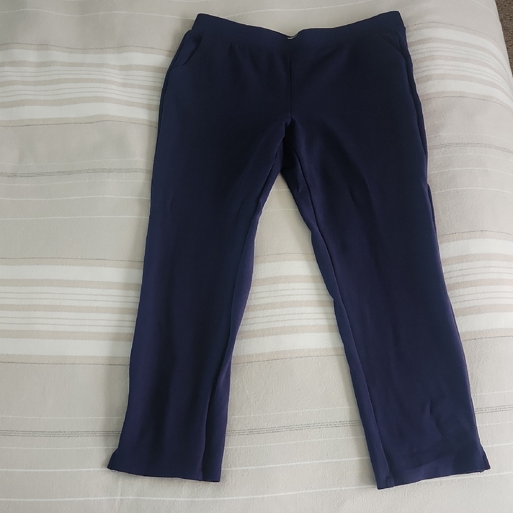 Candace Cameron Bure Blue Cropped Ankle Pants